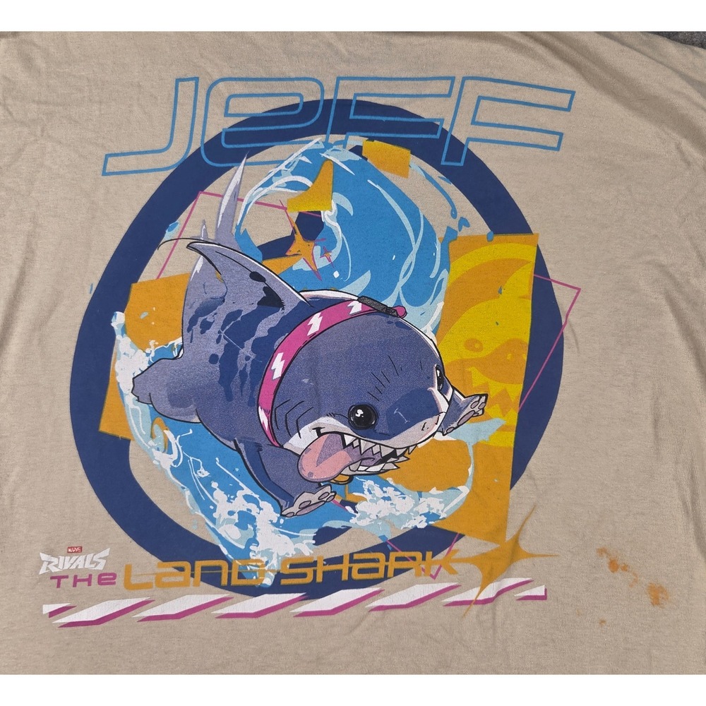 Marvel Rivals Jeff the Land Shark Graphic T-Shirt Tan Large K07